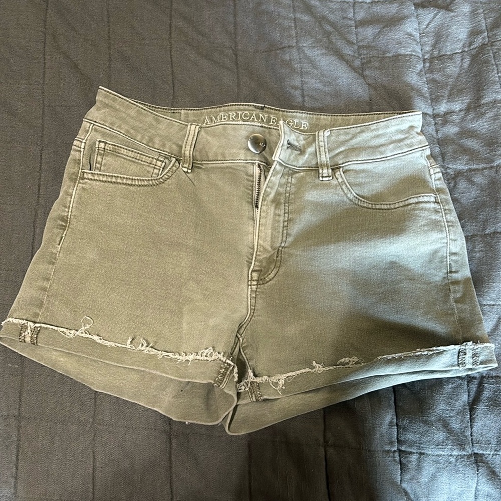 American Eagle Green Jean Shorts, Size 4